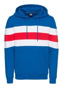 Urban Classics, Herren Hoody 'Chest Striped Hoody', Blau / Rot / Wei&szlig;