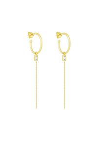 ID fine, Damen Ohrringe 'Baguette', Hellblau / Gold