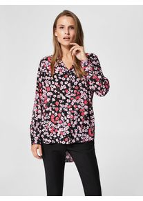 Selected Femme, Damen Bluse 'Slfdynella', Hellpink / Neonrot / Schwarz