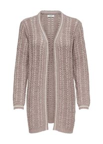 Jacqueline de Yong, Damen Strickjacke, Greige / Wei&szlig;