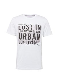 Tom Tailor, Herren T-Shirt, Schwarzmeliert / Weiß
