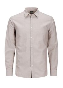 Jack & Jones JACK & JONES, Herren Klassisches Langarmhemd, Beige