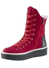 Andrea Conti, Damen Schn&uuml;rstiefelette, Anthrazit / Rot