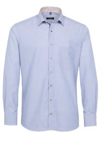 Eterna, Herren Langarm Hemd MODERN FIT, Blau / Weiß