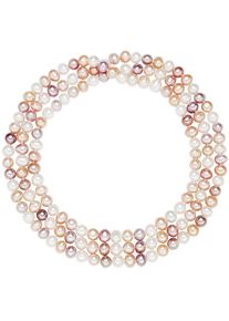 Valero Pearls, Damen Kette mit S&uuml;&szlig;wasser-Zuchtperlen, Flieder / Apricot / Wei&szlig;