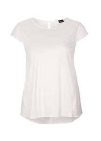 s.Oliver BLACK LABEL, Damen T-Shirt mit Blusen-Details, Weiß
