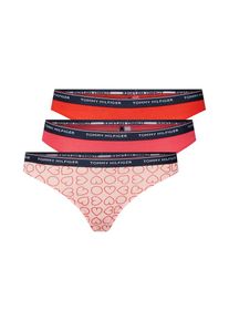Tommy Hilfiger Underwear, Damen String 'Thong Love', Camel / Nachtblau / Orangerot / Hellrot