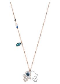 Swarovski, Damen Kette 'Duo Hamsa Hand 5396882', Rosegold / Petrol / Silber
