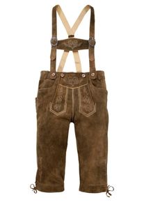 Marjo, Herren Lederhose 3/4 lang, Braun
