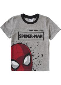 Spiderman, T-Shirt 'Spider-Man', Graumeliert / Rot / Schwarz