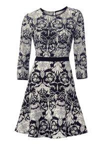 Heine, Damen Spitzenkleid, Elfenbein / Kobaltblau