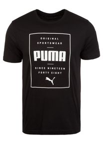 Puma, Herren Box T-Shirt, Schwarz / Weiß