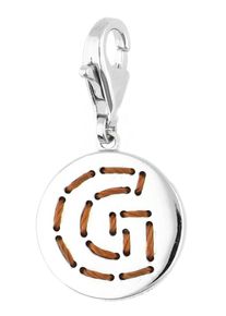 Esprit, Damen Charm 925 Silber Letter Fabric G ESCH91129A, Cognac / Silber