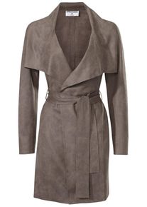 Heine, Damen Lederimitat-Mantel, Greige