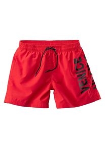 Venice Beach, Herren Badeshorts, Rot / Schwarz