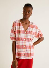 Mango, Damen Bluse 'Gran', Rot / Weiß