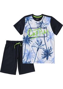 CMP, Sportset: T-Shirt + Shorts, Navy / Gr&uuml;n / Naturwei&szlig;