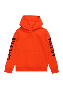 Calvin Klein Jeans, Sweatshirt 'LOGO SLEEVES BRUSHED HOODIE', Orangerot / Schwarz
