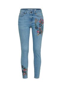 Noisy may, Damen Jeans 'ANKLE FLOWER PRINT', Blue Denim