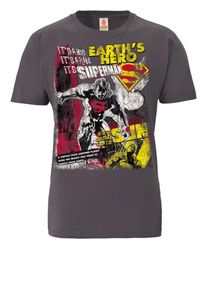 logoshirt, Herren T-Shirt 'Superman', Anthrazit