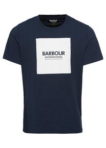 Barbour International, Herren T-Shirt 'Block Tee', Navy / Wei&szlig;