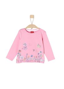 s.Oliver Junior, M&auml;dchen Langarmshirt mit Fr&uuml;hlings-Print, Hellpink