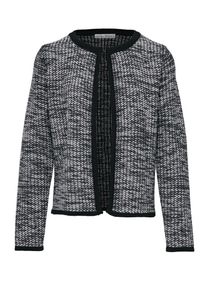 Heine, Damen Strickjacke, Graumeliert / Wei&szlig;