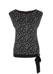 s.Oliver RED LABEL, Damen Jersey-Top, Schwarz / Weiß