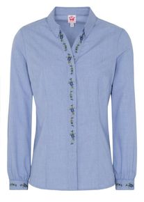Spieth & Wensky SPIETH & WENSKY, Damen Trachtenbluse 'Kornblume', Himmelblau