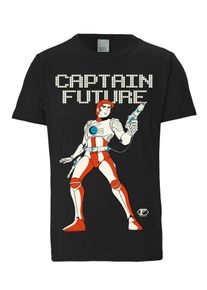 logoshirt, Herren T-Shirt 'Captain Future', Rot / Schwarz / Weiß