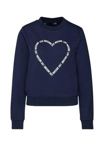 Love Moschino, Damen Sweatshirt 'FELPA GIROCOLLO ST. LOGO CORE', Blau