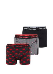 Jack & Jones JACK & JONES, Herren Boxershort 'ELEFANT', Grau / Hellrot / Schwarz