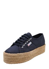 Superga, Damen Sneaker '2790 - COTROPEW' mit Jute-Plateau, Sand / Navy