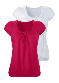 Buffalo, Damen Shirts, Himbeer / Wei&szlig;