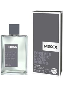 Mexx, Herren Eau de Toilette 'Forever Classic Never Boring for Him', Azur / Dunkelgrau / Weiß