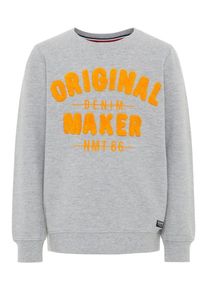 name it, Sweatshirt, Graumeliert / Dunkelorange