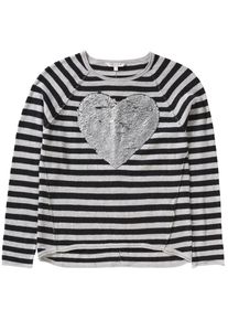 REVIEW for Teens, M&auml;dchen Pullover mit Wendepailletten f&uuml;r M&auml;dchen, Grau / Schwarz