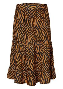 Pieces, Damen Rock, Hellorange / Schwarz