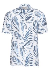 minimum, Herren Kurzarmhemd 'Emanuel', Blau / Wei&szlig;