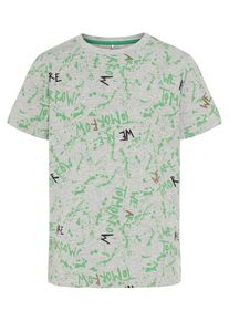 name it, Print Oberteil mit kurzen &Auml;rmeln, Graumeliert / Mischfarben