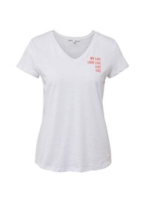 Tom Tailor Denim, Damen T-Shirt, Orangerot / Weiß