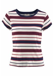 Lee, Damen T-Shirt, Dunkelblau / Bordeaux / Wei&szlig;