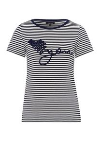 More & More MORE & MORE, Damen Shirt, Marine / Wei&szlig;