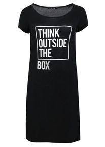 Trueprodigy, Damen T-Shirt-Kleid 'Think Outside', Schwarz / Weiß