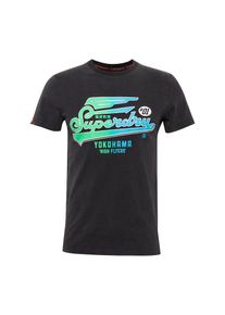 Superdry, Herren Shirt, Blau / Kiwi / Schwarz