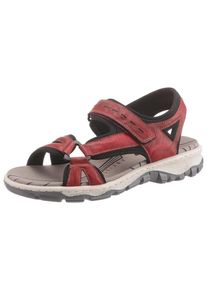 Rieker, Damen Sandale, Blutrot / Schwarz
