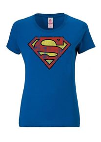 logoshirt, Damen T-Shirt 'Superman', Blau / Gelb / Rot