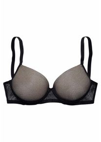 Lascana, Damen Spacer-T-Shirt-BH 'Invisible Pink', Schwarz
