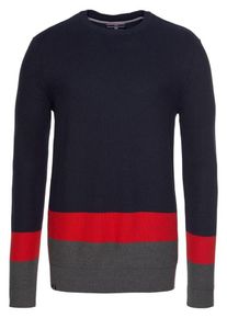 Rhode Island, Herren Pullover, Kobaltblau / Graumeliert / Hellrot