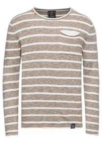 Key Largo, Herren Pullover 'MST ST.TR', Mokka / Offwhite